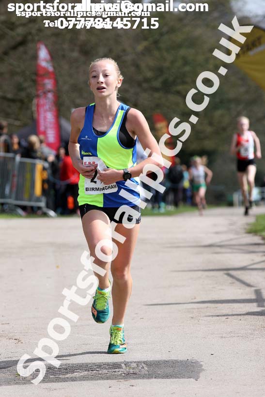 Girls under-15s 5k road race, 2018 ERRA Under-17s and Under-15s 5k Champs, Sutton Coldfield. Photo: David T. Hewitson/Sports for All Pics